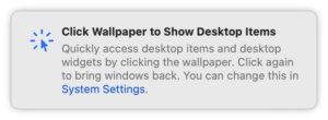 Click Wallpaper to Show Desktop Items